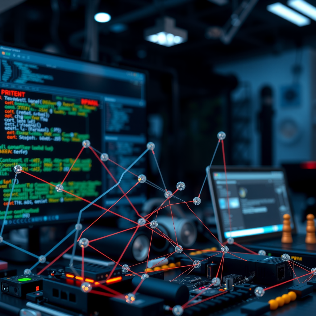Collaborative open-source development scene showing code repositories, community contributions, and breakthrough tools for video generation AI with interconnected nodes representing global research institutions and developers
